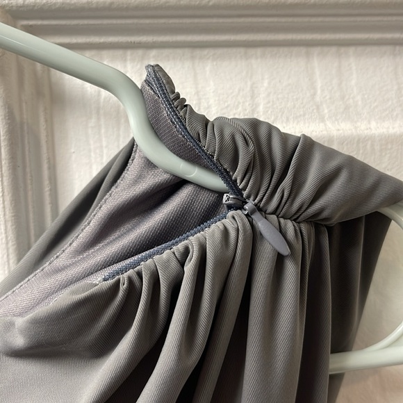 Zara One Shoulder Gray Dress - Picture 5 of 7